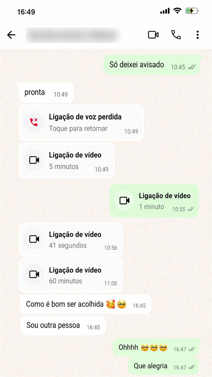Depoimento de paciente no WhatsApp - Como é bom ser acolhida